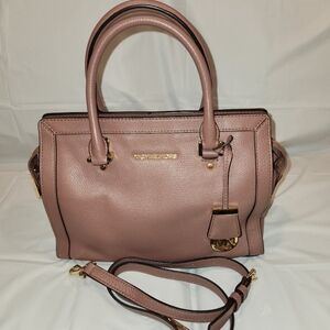 Michael Kors Dillon Leather Satchel Bag w/ Strap Dusty Rose. GENTLY USED!